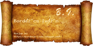 Bordács Iván névjegykártya