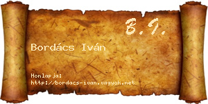 Bordács Iván névjegykártya
